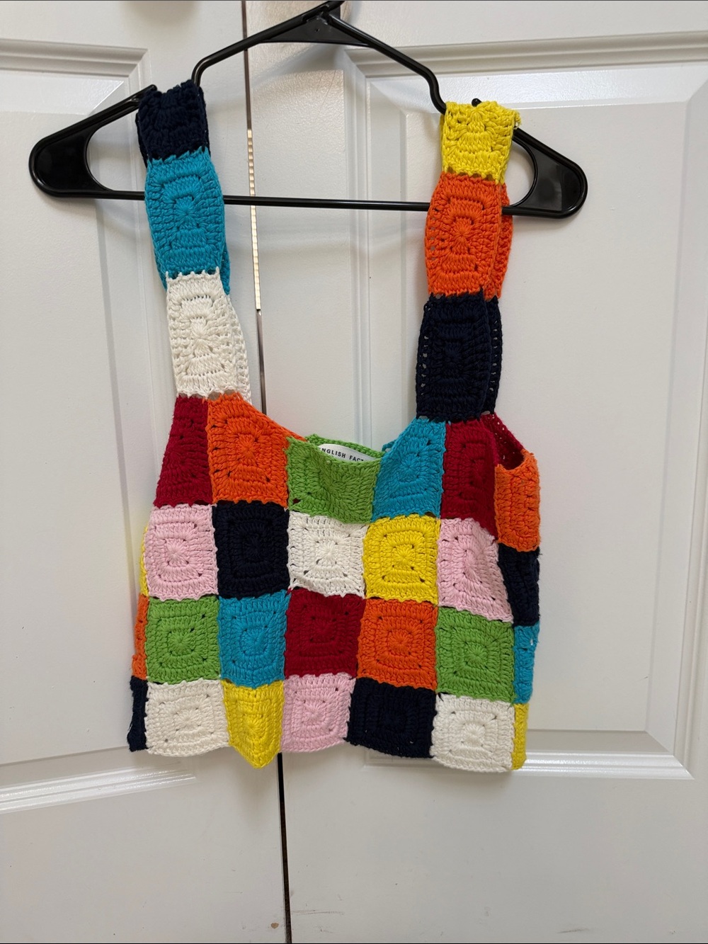 English Factory Multi-Color Crochet Patchwork Tank Top